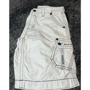 Rock Revival Men’s 36/24 Corduroy Cargo Slim Fit White Shorts
